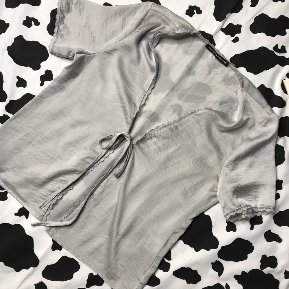 silky brandy melville tie up top
